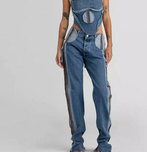 Sami Miro Vintage X Levi's Unisex Porterhouse Circle Pocket Jeans 32 NWT